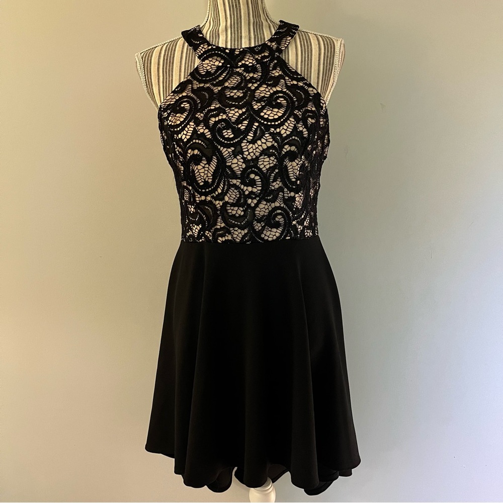 Y2k Dress Juniors Size 13 Black Lace Goth Whimsy Fairy Punk B Smart Party HOCO